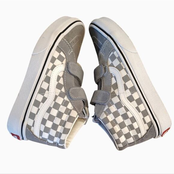 Vans Tradewinds Grey Sk8 Mid Reissue V Checkerboard Sneakers Kids 1.5 - Picture 6 of 16